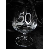 Geburtstag Glas Weinbrand Kristallglas Hand geschliffen Kante J-241 250ml 1 Stück.