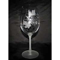 LsG-Crystal sklenice Skleničky broušené na červené dekor Víno matná nožička VU-258 490 ml 2 Ks.