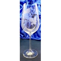 Rotwein Glas/ Rotweingläser Hand geschliffen Muster Weinlaub RW-262 550 ml 2 Stück.