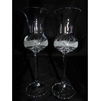 Grappa Glas/ Grappagläser Hand geschliffen Muster Kante Geschenkkarton L-263 90 ml 2 Stück.