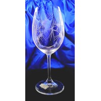 LsG-Crystal Sklenice skleničky broušené ryté na červené víno Bodlák Lara-450 ml 6 Ks.