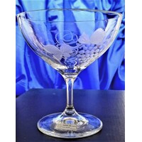 Cocktail-Gläser/ Sektschale/ Eisschale Hand geschliffenes Muster Weinlaub FR-289 340 ml 4 Stück