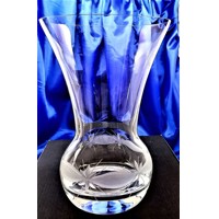 LsG-Crystal Sklo váza jubilejní / výročka broušená dekor Kanta JV- 298  1125 m...
