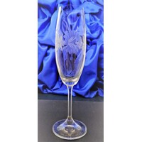 LsG-Crystal Sklenice na šampus/ sekt/ šumivá vína ručně broušené dekor Růže K-302 200ml 6 Ks.