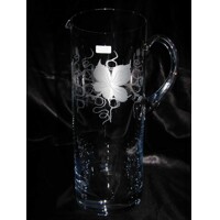 LsG-Kristall Glas Krug Hand geschliffen Kristallglas Muster Weinlaub KR-304 15...