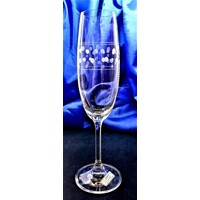 Sektkelch/ Champagner Glas Hand geschliffen Muster Pointille SK-313 200 ml 6 Stück.