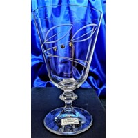 LsG-Crystal  Skleničky na červené víno pivo 18 x Swarovski krystal broušené ryté dekor Konvalinka okrasné balení Bella-315 350ml 6 Ks.