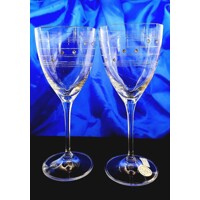 LsG-Crystal Skleničky na bílé víno ručně broušený náramek s krystaly SWAROVSKI dekor Claudia Kate-320 250ml 6 Ks.