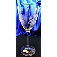 LsG-Crystal Skleničky broušené na bílé víno dekor Růže nostalgika Kate-374 250ml 6 Ks.