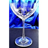 LsG-Crystal Skleničky na šampus miska ručně broušené dekor Bodlák Ssch-383 340ml 2 Ks.