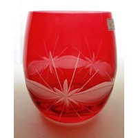 LsG-Crystal Skleničky červené na pivo/ vodu/ červené víno broušené ryté dekor ...