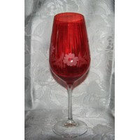 LsG-Crystal Jubilejní sklenice červená číše výroční sklenička broušená Kytička J-399 600 ml 1 Ks.