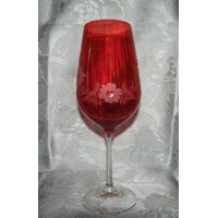 Geburtstag Glas/ Jubiläums rotes Glas Hand geschliffen Blume J-399 600ml 1 Stück.