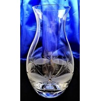 LsG-Kristall Vase mit Swarovski Kristallsteinen Hand geschliffen Muster Kante ...