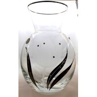 Lsg-Crystal Váza ručně broušená květina s rosou 10 x SWAROVSKI krystal platina Wa-488 245 x 160 mm 1 Ks.