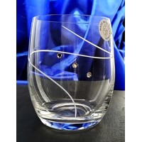 LsG-Crystal Skleničky na vodu červené víno  pivo  6 x Swarovski krystal rytá spirála Petra dárkové balení satén P-747 300 ml 2 Ks.