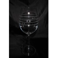 LsG-Crystal Skleničky na červené víno SWAROVSKI krystaly dekor Claudia  broušené ryté Lara-519 450ml 6 Ks.