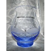 LsG-Crystal Váza modrá skleněná 6 x krystal Swarovski broušena dekor Kanta barevné balení satén WA-S520  600ml 1 Ks.
