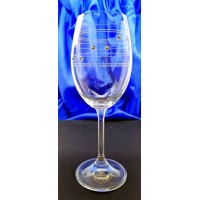 LsG-Crystal Skleničky na bílé víno 12 x Swarovski krystal ručně broušené dekor...