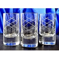 LsG-Crystal Sklenice na slivovici panáky ručně broušené ryté dekor Galaxie Barline-476 35ml 6 ks.