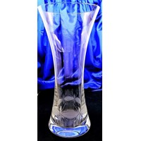 LsG-Crystal Váza skleněná broušená/ rytá křišťál na dlouhé květiny dekor Kanta...