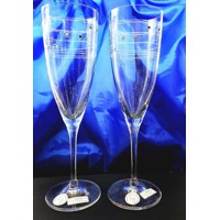 Sekt Glas/ Champagnergläser 36 x Swarovski Kristall Muster Claudia-563 220 ml 6 Stk.