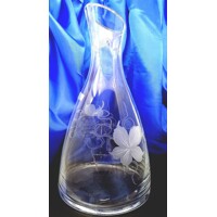 Karaffe Dekanter Kristallglas Hand geschliffen Muster Weinlaub L-616 1200ml 1 Stk.