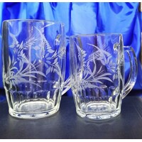 Bierglas Ehepaar - Gläser  Hand geschliffen Muster Gerste BG-6128 650 / 330 ml...