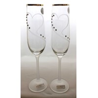 LsG-Crystal Svatební skleničky s krystaly duha SWAROVSKI na šampus dárkové balení SW-642 190 ml 2 Ks.