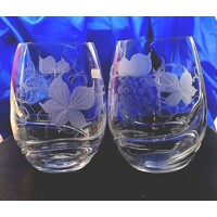 Rotwein Glas/ Mehrzweckgläser Hand geschliffen Muster Weinlaub Geschenkkarton TUR-648 500 ml 6 Stück