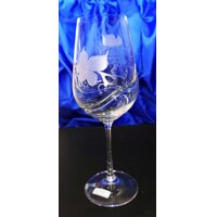 Rotwein Glas/ Rotweingläser Hand geschliffen Weinlaub Turbulenz-645 550 ml 2 S...