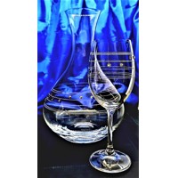 Kristallflasche mit Gläsern 21 x  Swarovski Stein Hand geschliffene Claudia KG-649 1500/350 ml 3 Stk