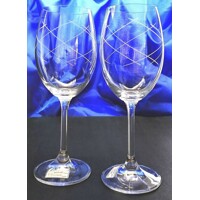 Rotwein Glas/ Weißwein Glas Hand geschliffen Muster Galaxie SG-655 350ml 6 Stk.