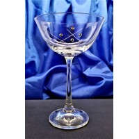 LsG Crystal Skleničky Martini šampus 24 x Swarovski krystal ručně broušené dekor Karla Kate-661 180ml 6 Ks.