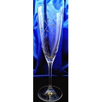 LsG Crystal Skleničky s krystaly SWAROVSKI na šampus flétna ručně broušené dekor Karla Kate-663 220ml 6 Ks.