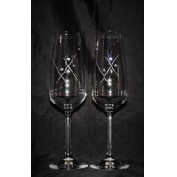 LsG Crystal Skleničky na šampus 24 x Swarovski krystal ručně broušené dekor Karla Viola 8667 190ml 6 Ks.