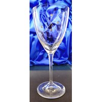 LsG Crystal Skleničky s krystaly SWAROVSKI na bílé víno ručně broušené dekor Karla dárkové balení satén Kate-668 250 ml 2 Ks.