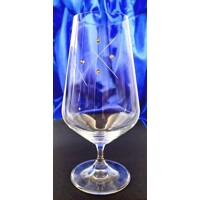 Biergläser mit Kristallen Swarovski Hand geschliffen Muster Lea  MG-674 380 ml...