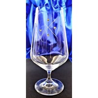LsG Crystal Skleničky Swarovski na pivo ručně broušené dekor Karla dárkové balení satén Sandra-6075 550ml 2 Ks.
