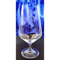 LsG Crystal Skleničky na pivo s krystaly Swarovski ručně broušené dekor Karla Sandra-676 550ml 6 Ks.