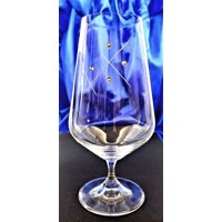 Bier Glas Ehegläser u. Swarovski Steinen Hand geschliffen Muster Lea Bk-677 380 / 540 ml 2 Stück.