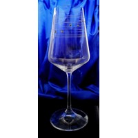 LsG-Crystal Skleničky s krystaly SWAROVSKI na bílé víno ručně broušené dekor C...