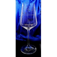 LsG-Crystal Skleničky s krystaly Swarovski na bílé víno ručně broušené dekor Claudia Sandra-681 250ml 6 Ks.