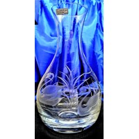 LsG Crystal Láhev broušená (dekanter) na víno/ vodu dekor Labutě originál bale...