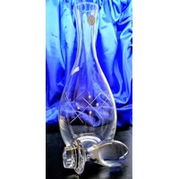 Kristall Glas Flasche mit Stőpsel u. SWAROVSKI Kristalle Hand geschliffen Must...