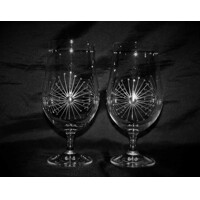 Bier Glas/ Biergläser Hand geschliffen Muster Lőwenzahn Geschenkkarton BG-700 550 ml 6 Stk.