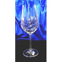 LsG-Crystal Skleničky na bílé červené víno ručně broušené ryté dekor Bodlák Turbulence-711 350ml 2 Ks.