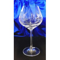 Rotwein Glas/ Rotweingläser Hand geschliffen Muster Weinlaub Geschenkkarton TUR-714 570 ml 6 Stk.