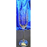 LsG Crystal Skleničky na šampus ručně ryté broušené dekor Labuť Sekt-740 190ml...