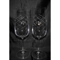 Sektkelch/ Champagner Glas 24 x SWAROVSKI Stein Hand geschliffen Muster Cornel...